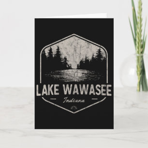 Cartão Lago Wawasee Indiana Atividades ao Ar Livre Vintag