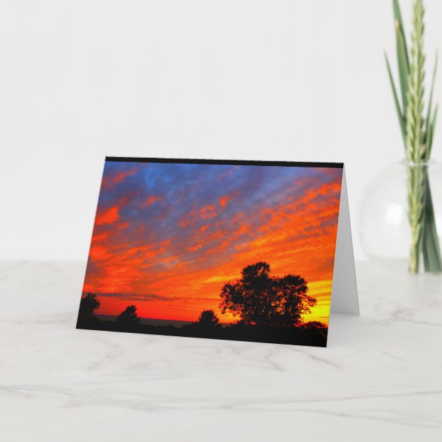 Cartão Lago Winnebago Sunset Pensando Em Você (Frente)