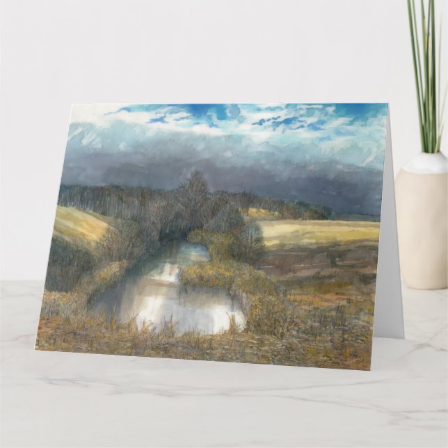 Cartão lagoa de outono (Frente)