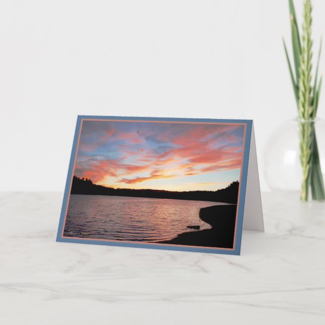 Cartão Lagoa de Walden: Por do sol (Frente)