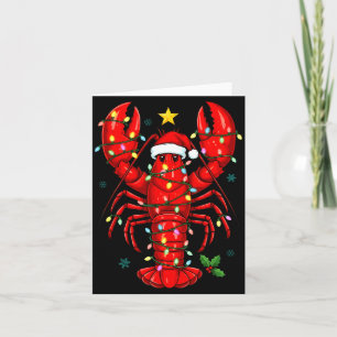 Cartão Lagosta de Natal Com Chapéu de Papai Noel Feriado