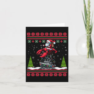 Cartão Lagosta Ugly Xmas Oferece Papais noeis De Lagosta