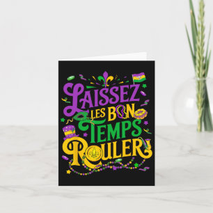 Cartão Laissez Les Bon Temps Rouler Mardi Gras Miçanga Fl