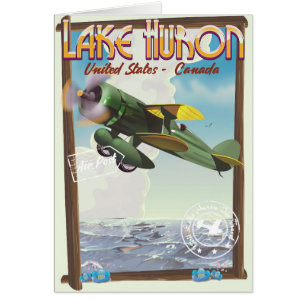 Cartão Lake Huron - EUA - Canadá