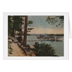 Cartão Lake Tahoe, CA - opinião esmeralda da baía com