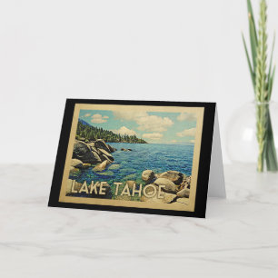 Cartão Lake Tahoe Vintage Travel