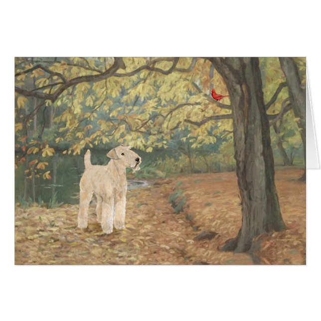 Cartão Lakeland Terrier Birdwatch (Frente Horizontal)