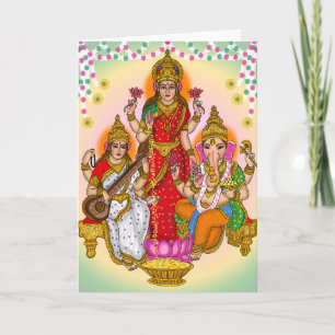 Cartão Lakshmi Saraswati Ganesha
