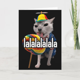 Cartão Lalalala Gato Bobo Divertido Com Lollipop Meme Hom