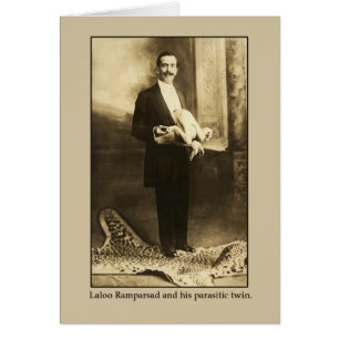Cartão Laloo, o Hindoo feliz com um gêmeo parasítico