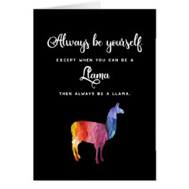 Cartão Lama. Seja sempre você mesmo a menos que… aguarela