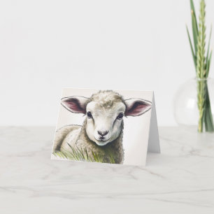 Cartão Lamb na Páscoa de grama