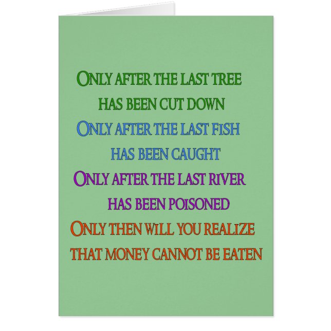 Cartão Lamentação do planeta (Frente)