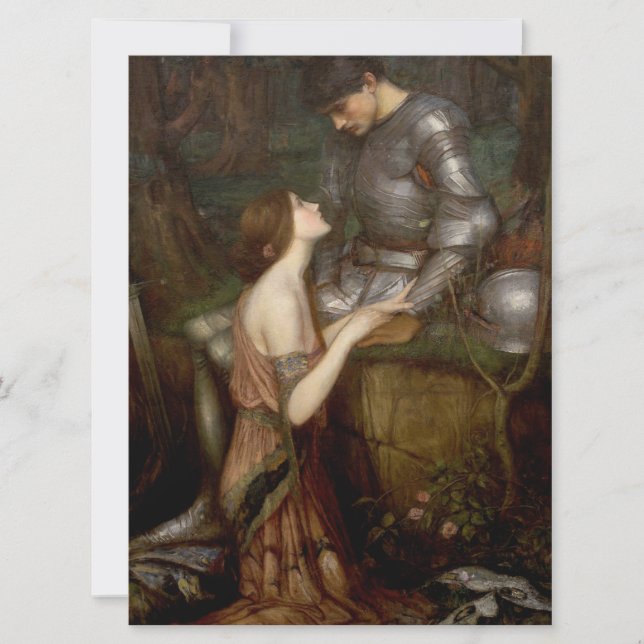 Cartão Lamia e o Soldier (por John William Waterhouse) (Frente)