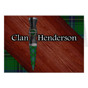Cartão Lâmina Sgian Dubh do Clan Henderson Tartan