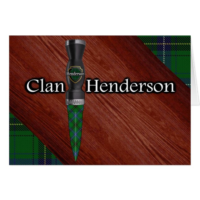 Cartão Lâmina Sgian Dubh do Clan Henderson Tartan (Frente Horizontal)
