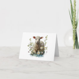Cartão Lâmpada Aquarela com VAZIO de Flores