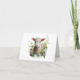 Cartão Lâmpada de bebê com Aquarela com VAZIO de Flor