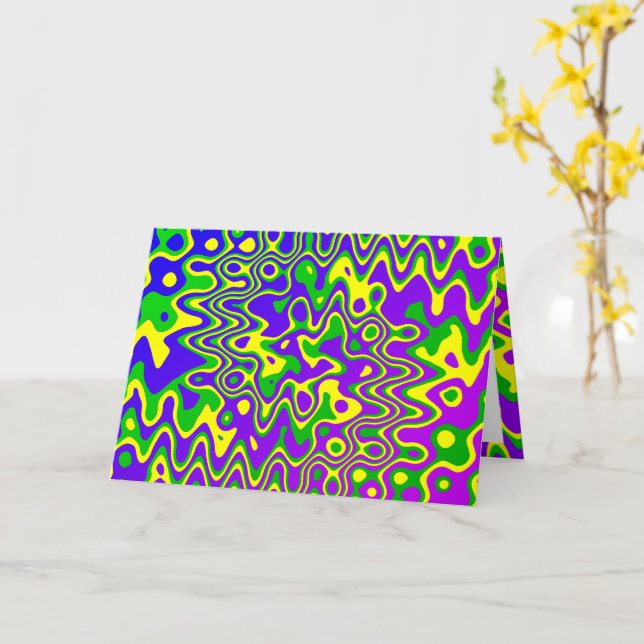 Cartão [Lâmpada de Lava] Roteiros e pontos de Op-Art Toda (Flor Amarela)