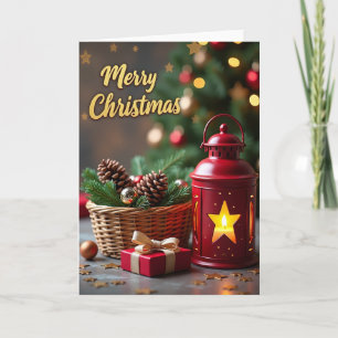 Cartão Lâmpada de Natal Feliz