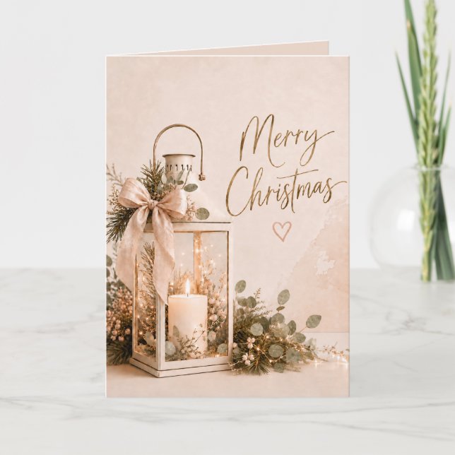 Cartão Lâmpada de Natal Lanterna  (Frente)
