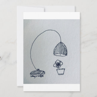 Cartão Lâmpada e Flor Doce