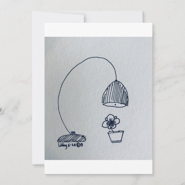 Cartão Lâmpada e Flor Doce (Frente)