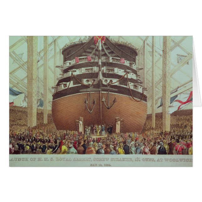 Cartão Lançamento de H.M.S. Real Albert, navio a vapor do (Frente Horizontal)