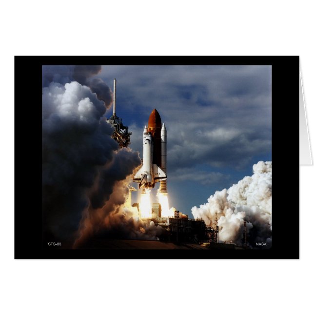 Cartão Lançamento do Shuttle de Espaço STS-80 (Frente Horizontal)