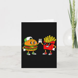 Cartão Lanches Combo de Hambúrguer Engraçado Batata Frita