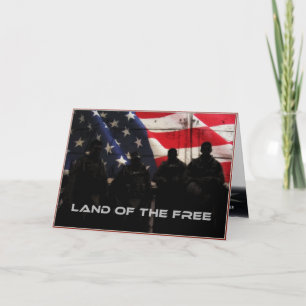 Cartão Land Of The Free Veterans Day Greeting Card