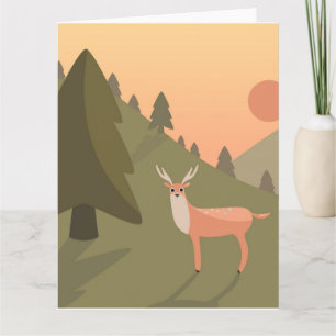 Cartão Landscape Deer Mountain Wilset Park Sunset Po