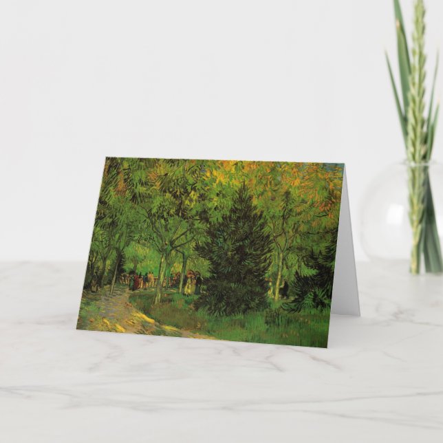 Cartão Lane in Public Garden, Arles, por Vincent van Gogh (Frente)