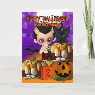 Cartão Lanter do jaque o da abóbora do gato do vampiro d