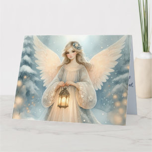 Cartão Lanterna Celestial do Anjo de Inverno da Graça