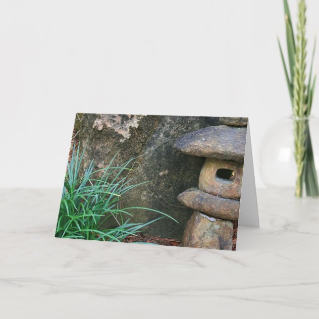 Cartão Lanterna de Pedra Japonesa (Frente)