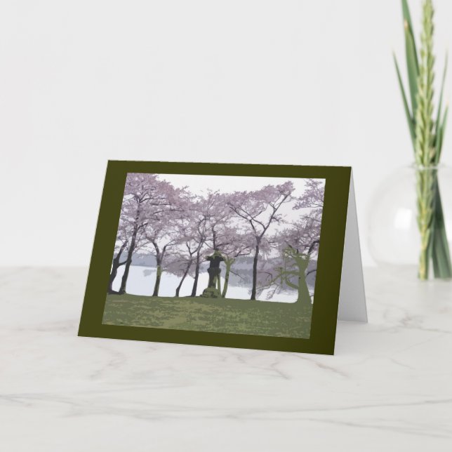 Cartão Lanterna japonesa no Washington DC da bacia maré (Frente)