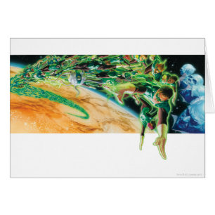 Cartão Lanternas Gren Voando no Espaço