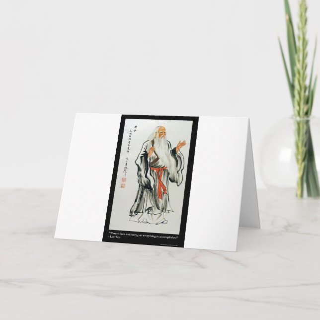 Cartão Lao Tzu Nature Nunca Machuca Presentes e Camisetas (Frente)