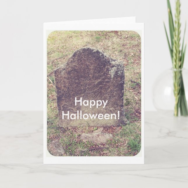Cartão Lápide para o Halloween, Feliz Halloween! (Frente)