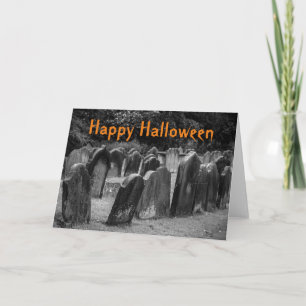 Cartão Lápides de Cemitério de Halloween Personalizáveis