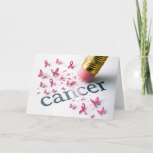 Cartão Lápis Apagando Texto Do Cancer No White Paper