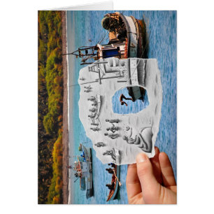 Cartão Lápis contra a câmera - sereia