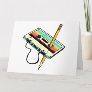 Cartão Lápis de fita de cassete dos anos 80 - Lâmpada ret