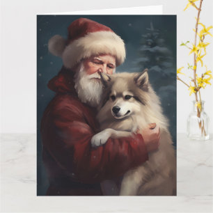 Cartão Lapphund Santa Claus Festivo