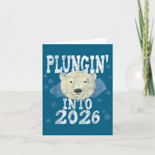 Cartão Lar Bear Plunge - Mergulhando no Ano Novo Frio de