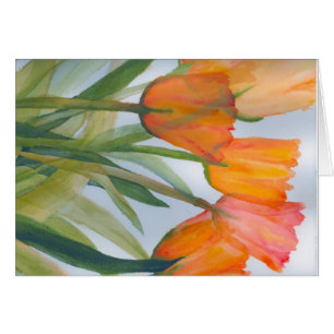 Cartão Laranja Citrus Tulips