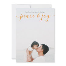 Cartão Laranja De Natal Moderno Para Paz E Alegria