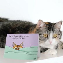 Laranja Gengibre Roxo Gato Fofo Dia dos Pais