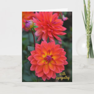 Cartão Laranja, Vermelho, Amarelo Dahlia Flor Com Simpati